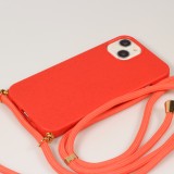 iPhone 15 Plus Case Hülle - Bio Eco-Friendly Vegan mit Handykette Necklace - Rot