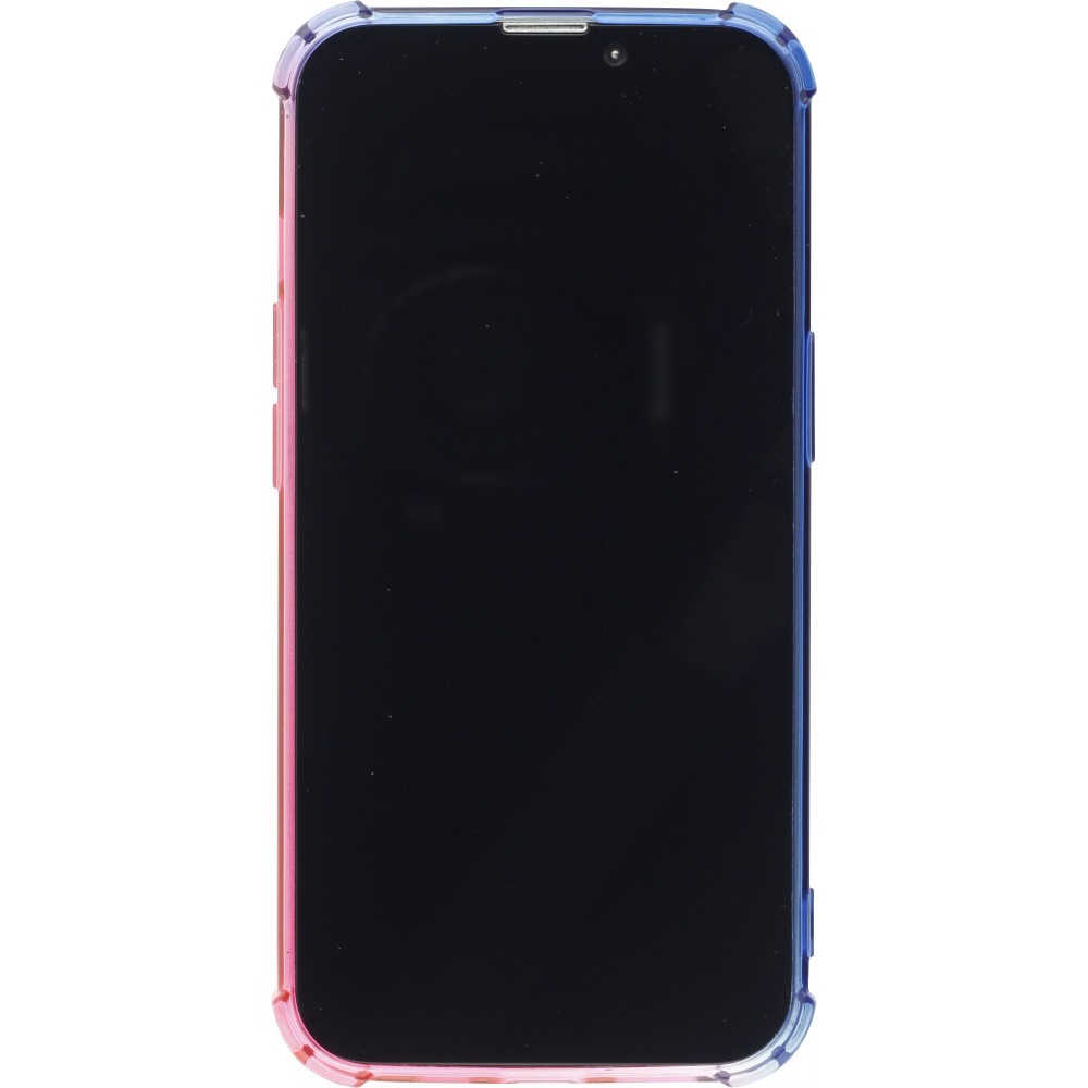 iPhone 15 Plus Case Hülle - Gummi Bumper Rainbow mit extra Schutz für Ecken Antischock - bleu - Rosa