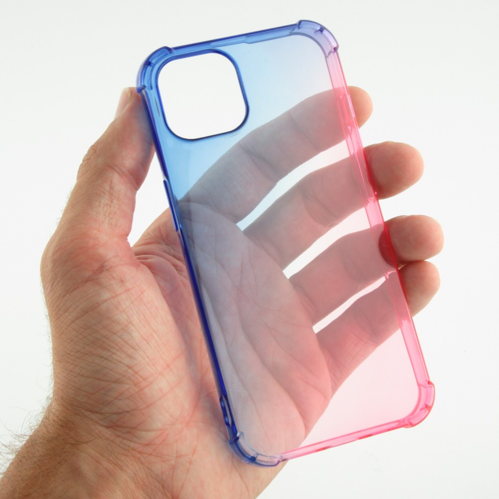 iPhone 15 Plus Case Hülle - Gummi Bumper Rainbow mit extra Schutz für Ecken Antischock - bleu - Rosa