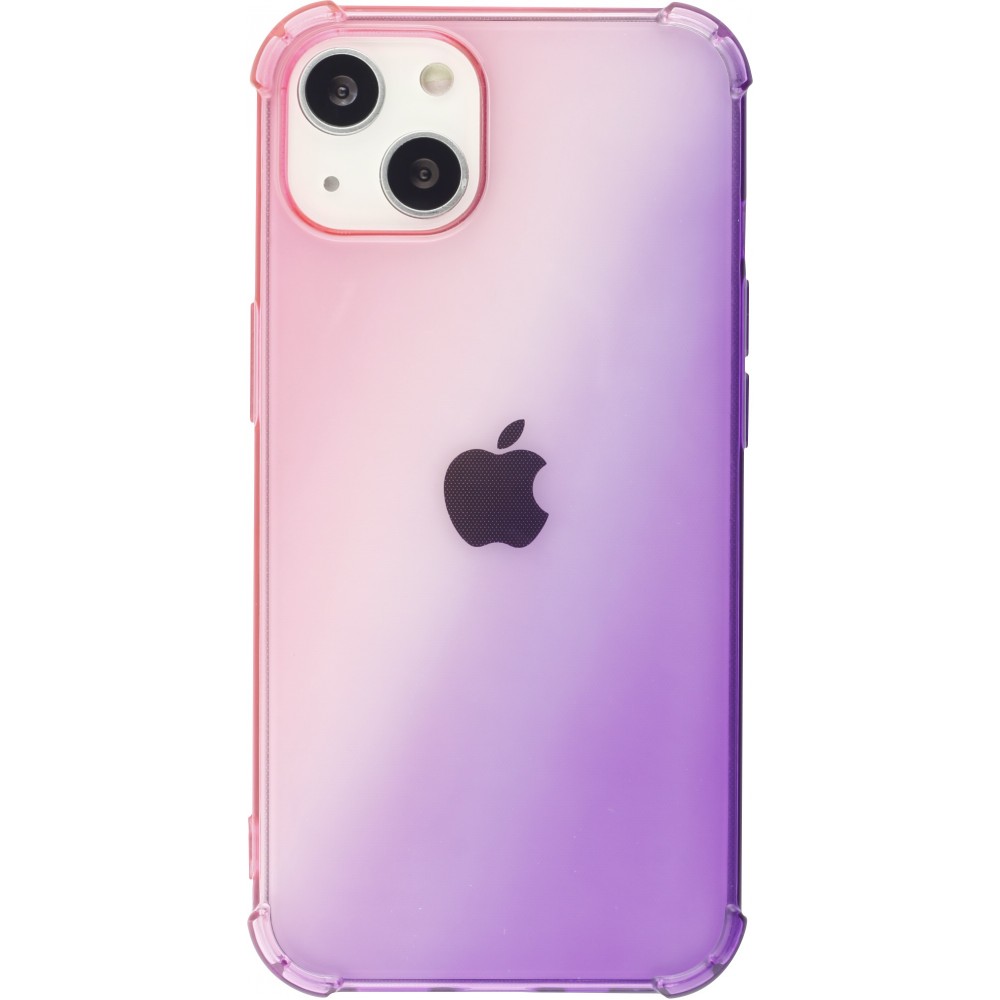 iPhone 15 Plus Case Hülle - Gummi Bumper Rainbow mit extra Schutz für Ecken Antischock - rosa - Violett