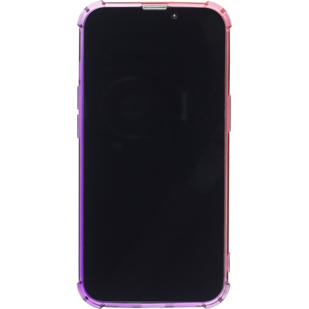 iPhone 15 Plus Case Hülle - Gummi Bumper Rainbow mit extra Schutz für Ecken Antischock - rosa - Violett