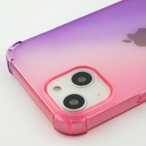 iPhone 15 Plus Case Hülle - Gummi Bumper Rainbow mit extra Schutz für Ecken Antischock - rosa - Violett