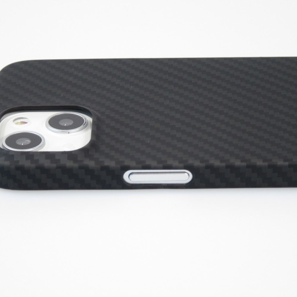 iPhone 14 Plus Case Hülle - Carbomile Schutzcase aus echtem Aramid Carbonfaser - Schwarz