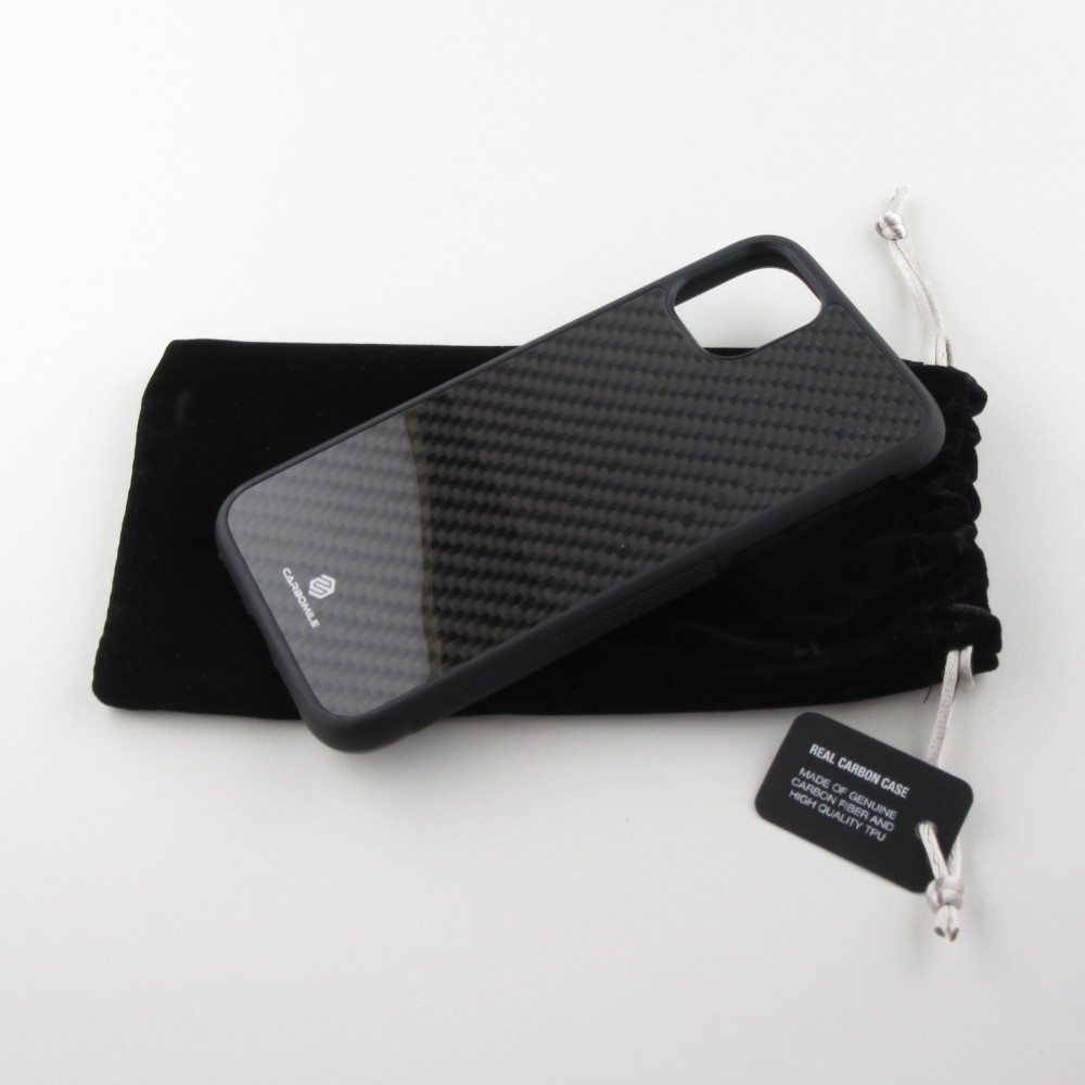 Hülle iPhone 13 mini - Carbomile Carbon Fiber