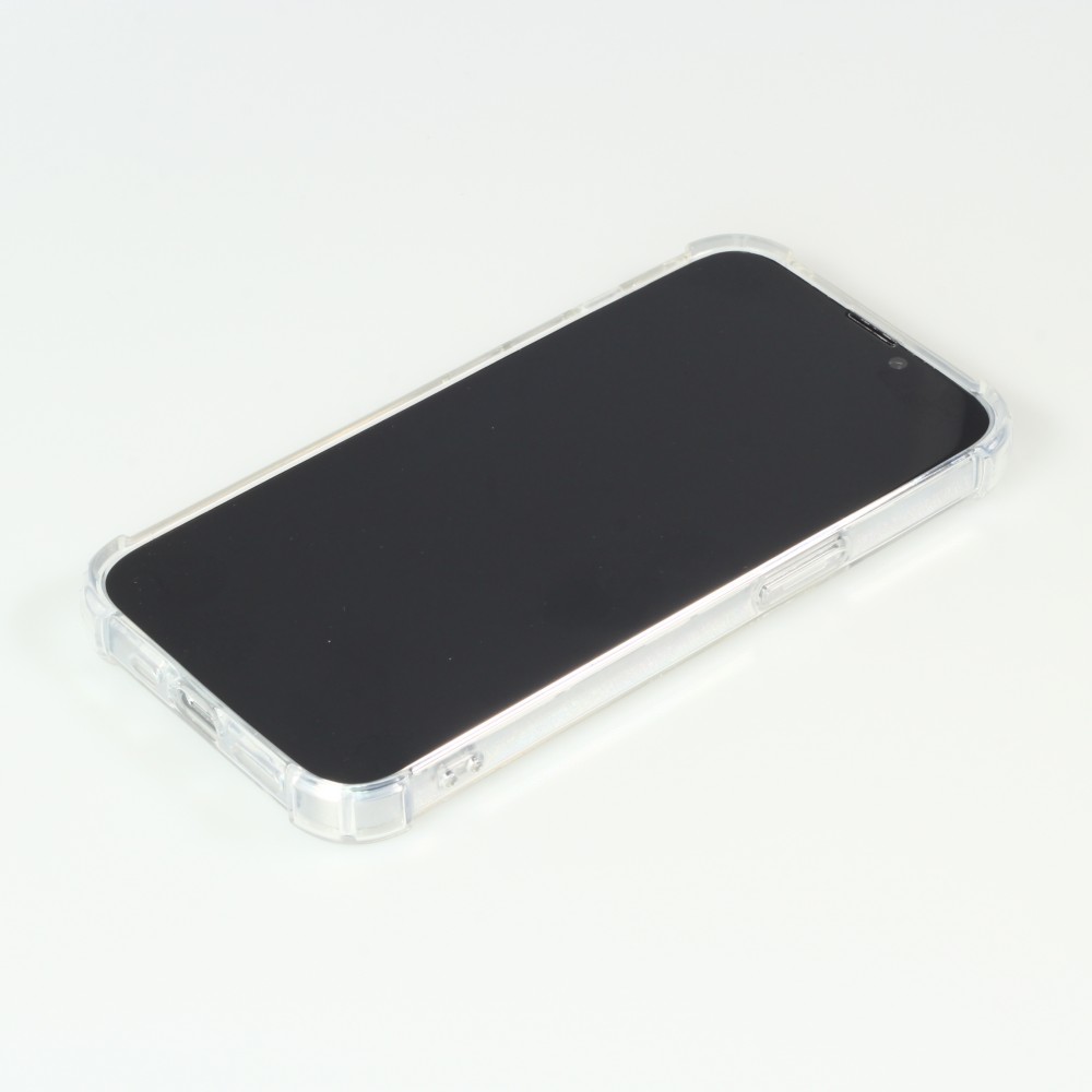 iPhone 14 Pro Case Hülle - Bumper Glass TPU Anti-Schock mit Acryl - Transparent