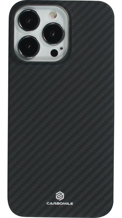 iPhone 15 Pro Max Case Hülle - Carbomile Schutzcase aus echtem Aramid Carbonfaser - Schwarz