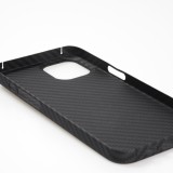 iPhone 15 Pro Case Hülle - Carbomile Schutzcase aus echtem Aramid Carbonfaser - Schwarz