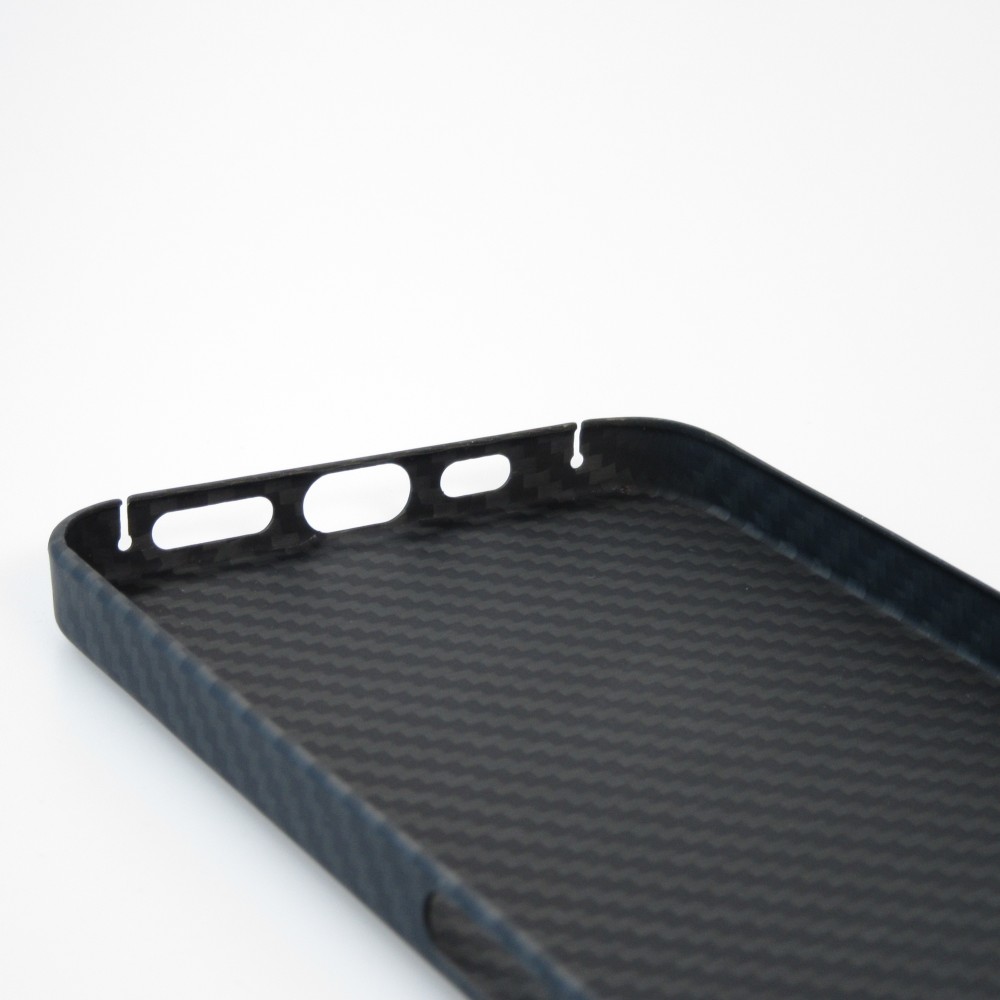 iPhone 13 Pro Case Hülle - Carbomile Schutzcase aus echtem Aramid Carbonfaser - Schwarz