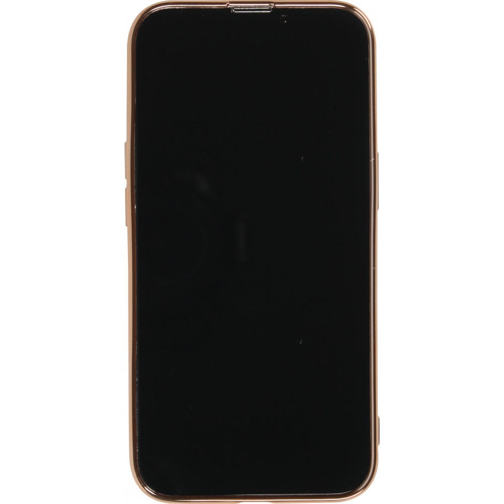 Hülle iPhone 13 Pro - Gummi Bronze mit Ring - Rosa