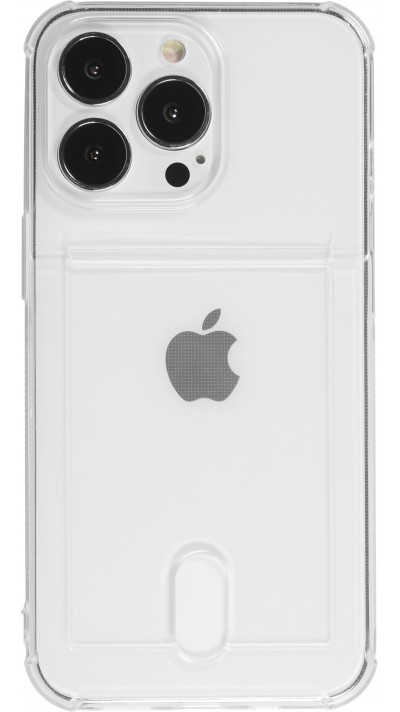 Hülle iPhone 15 Pro - Gummi Bumper Kartenhalter - Transparent