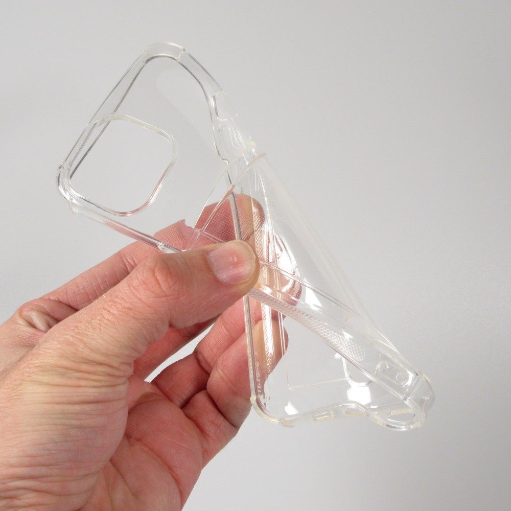 Hülle iPhone 15 Pro - Gummi Bumper Kartenhalter - Transparent