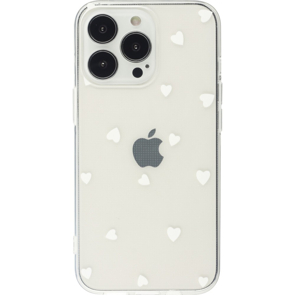 iPhone 16 Pro Max Case Hülle - Gummi kleines Herz - Weiss