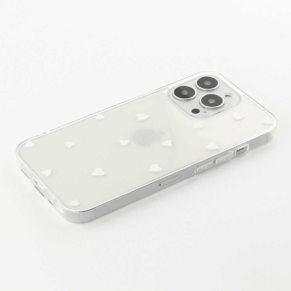 iPhone 16 Pro Max Case Hülle - Gummi kleines Herz - Weiss