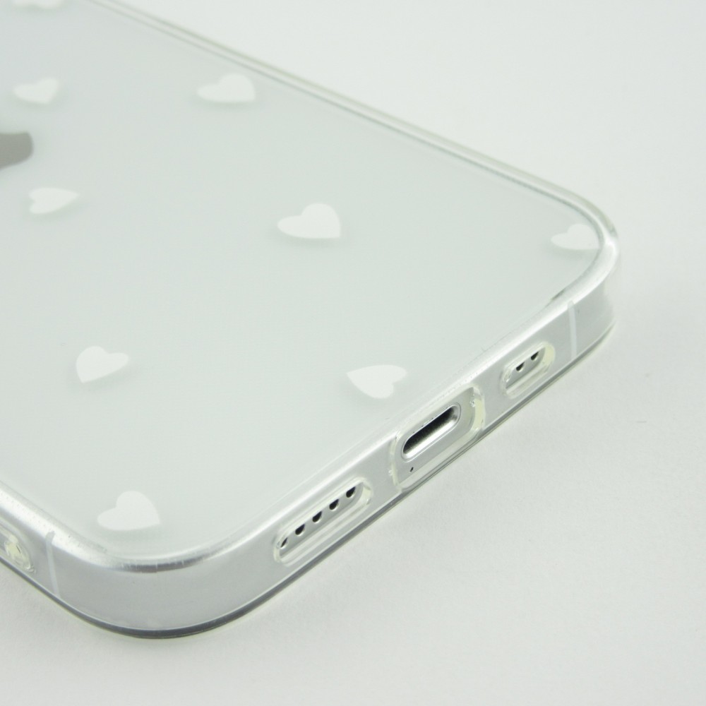 iPhone 16 Pro Max Case Hülle - Gummi kleines Herz - Weiss