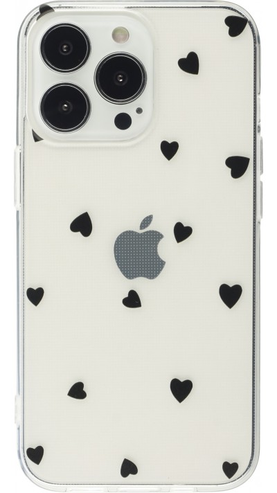 iPhone 13 Pro Case Hülle - Gummi kleines Herz - Schwarz