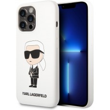 iPhone 13 Pro Max Case Hülle - Karl Lagerfeld schik silikon Soft-Touch - Weiss