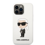 iPhone 13 Pro Max Case Hülle - Karl Lagerfeld schik silikon Soft-Touch - Weiss