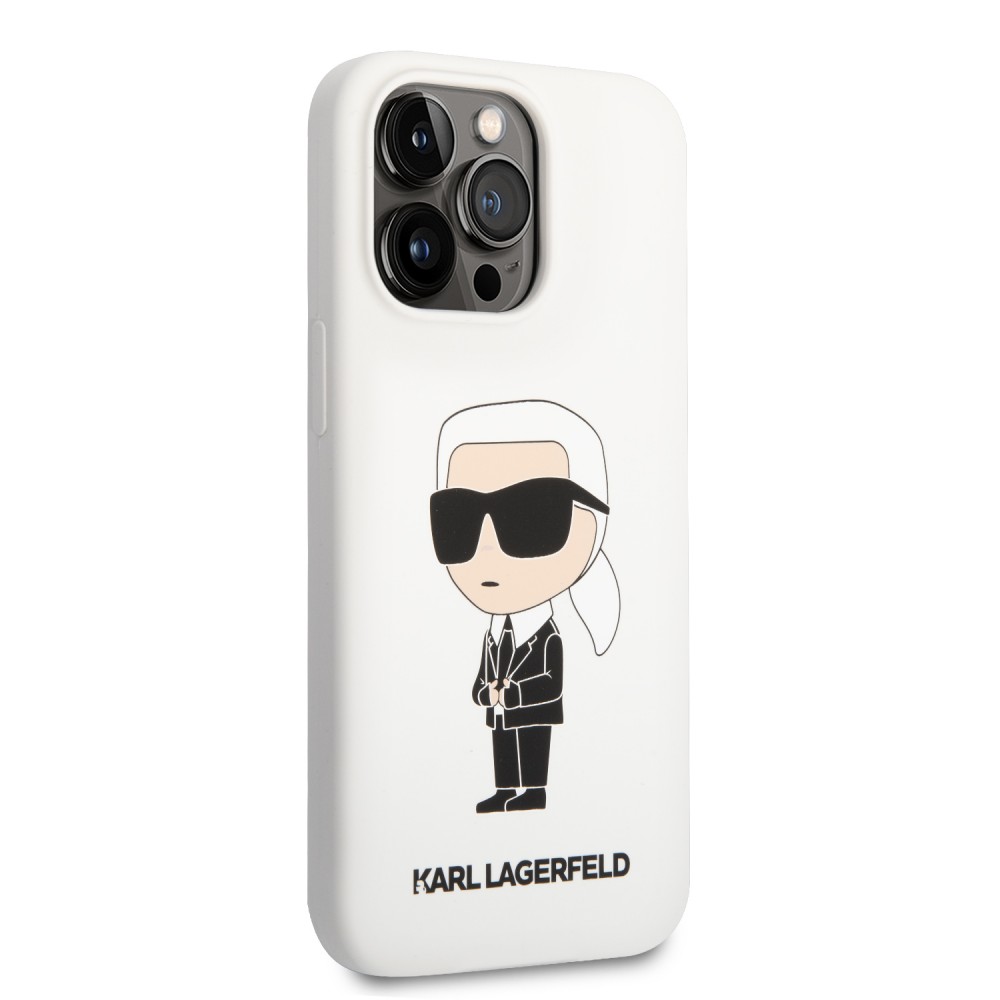 iPhone 13 Pro Max Case Hülle - Karl Lagerfeld schik silikon Soft-Touch - Weiss