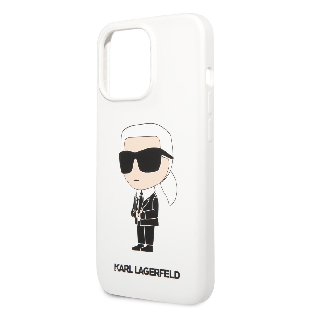 iPhone 13 Pro Max Case Hülle - Karl Lagerfeld schik silikon Soft-Touch - Weiss