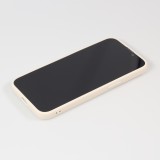 iPhone 14 Pro Case Hülle - Silikon Mat Herz gold - Beige