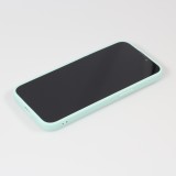 iPhone 15 Pro Max Case Hülle - Silikon Mat Herz gold - Türkis