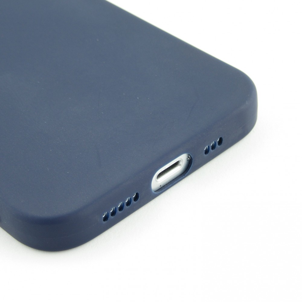 iPhone 15 Pro Case Hülle - Silikon Mat dunkelblau