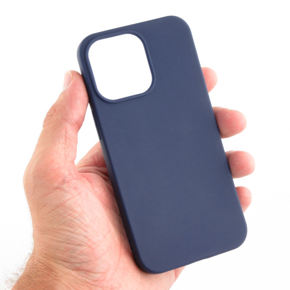 iPhone 15 Pro Case Hülle - Silikon Mat dunkelblau