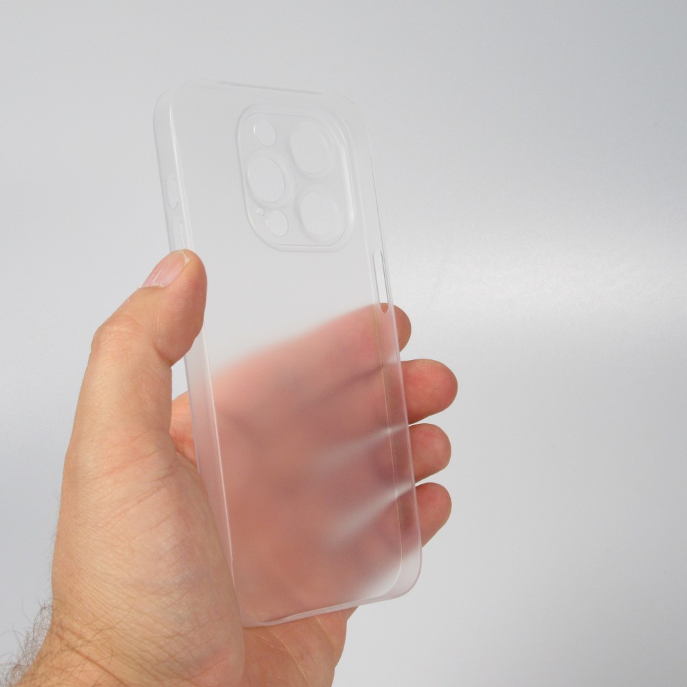 iPhone 15 Pro Case Hülle - Plastik ultra dünn semi-transparent matt - Weiss