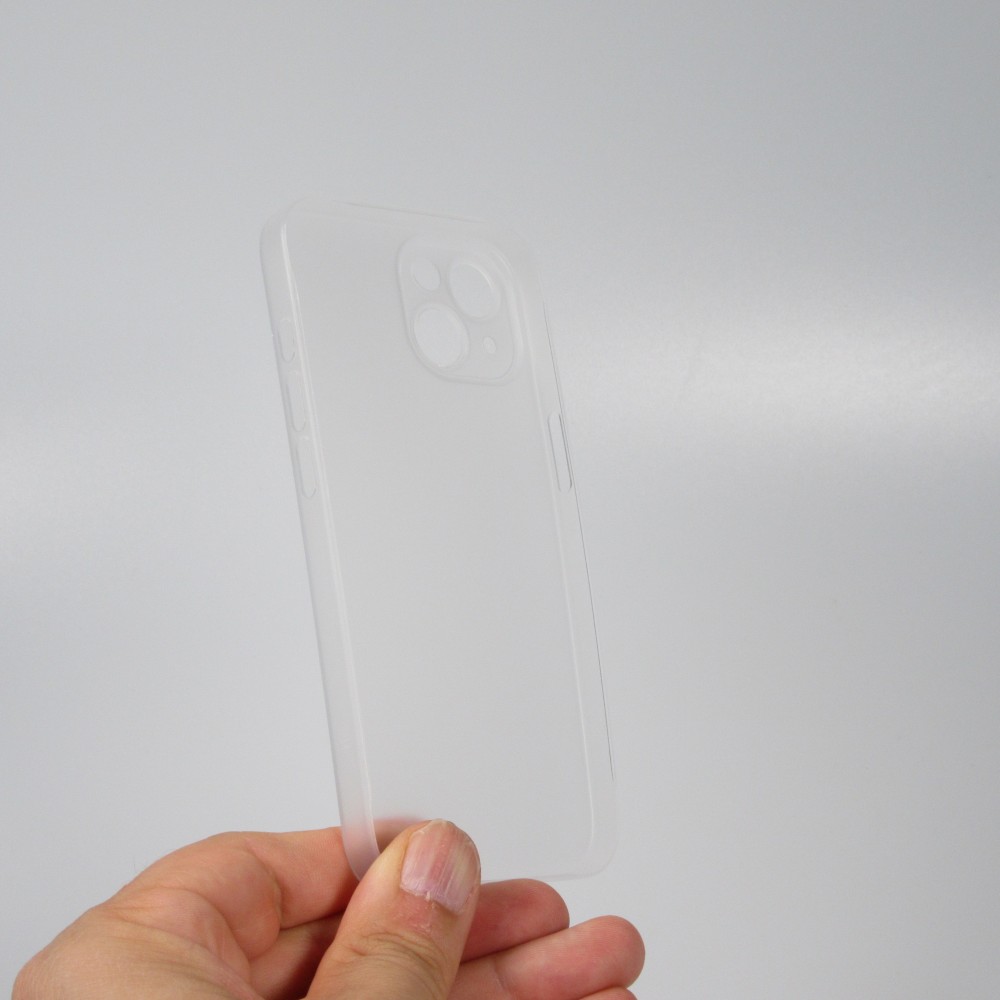 iPhone 15 Case Hülle - Plastik ultra dünn semi-transparent matt - Weiss