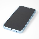 iPhone 14 Case Hülle - Gummi weich mit Kameraschutzglas MagSafe - Blau