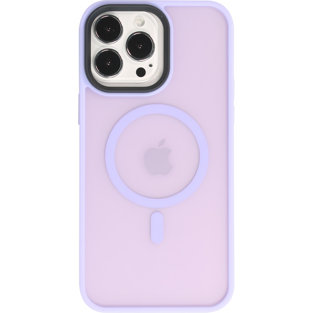 iPhone 14 Pro Max Case Hülle - Jelly cover glass semi-durchsichtig MagSafe - Light purple