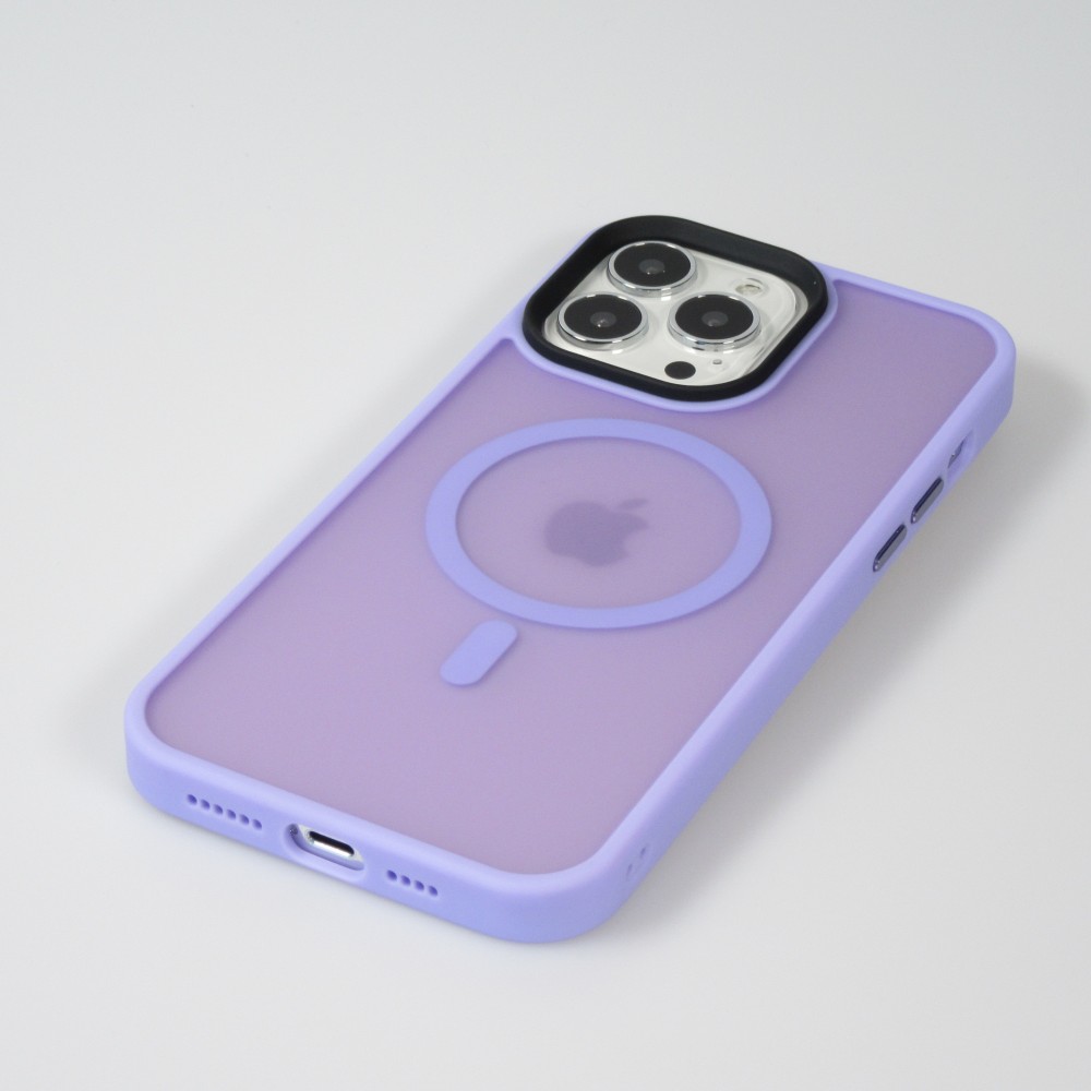 iPhone 14 Pro Max Case Hülle - Jelly cover glass semi-durchsichtig MagSafe - Light purple