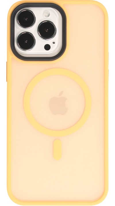 iPhone 14 Pro Max Case Hülle - Jelly cover glass semi-durchsichtig MagSafe - Orange