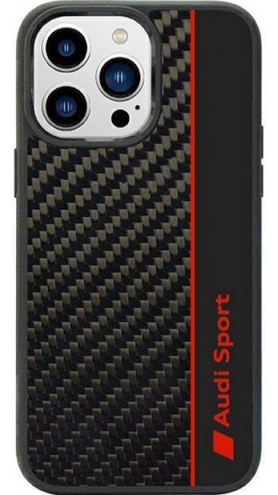 iPhone 14 Pro Max Case Hülle - Audi Sport echte Carbon-Fiber mit Silikonkanten