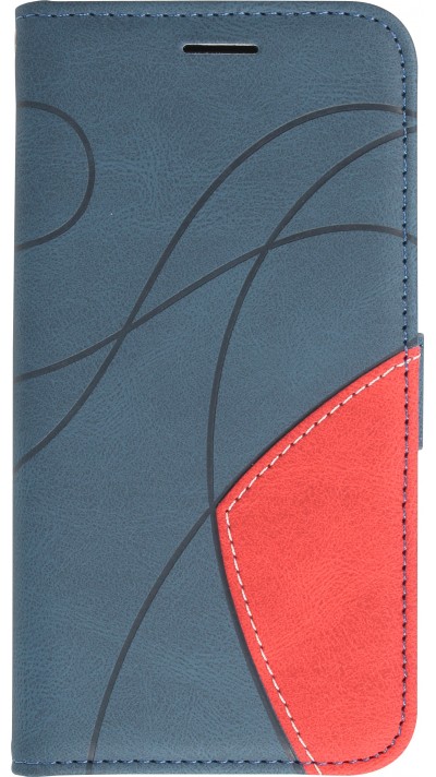 iPhone 14 Pro Max Case Hülle - Flip classical elegant fine lines - Blau