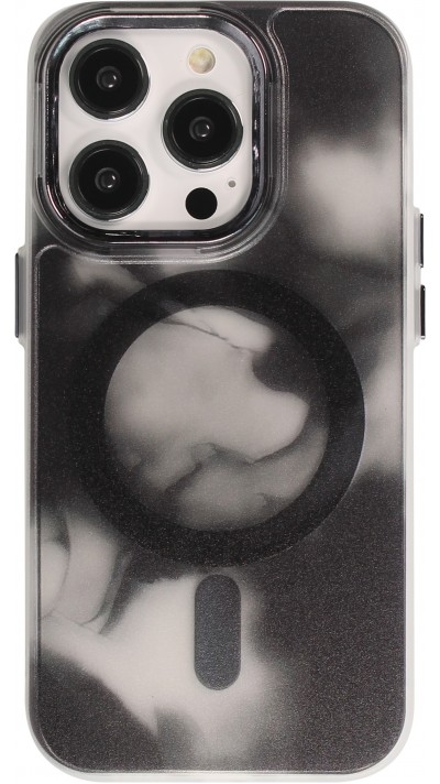 iPhone 14 Pro Max Case Hülle - Watercolor MagSafe semi-transparent - Schwarz