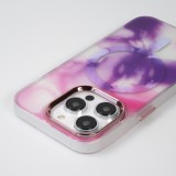 iPhone 14 Pro Case Hülle - Watercolor MagSafe semi-transparent - Violett