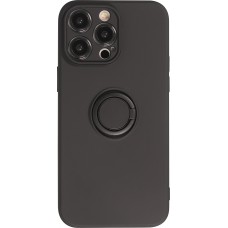 iPhone 14 Pro Max Case Hülle - Soft Touch mit Ring - Schwarz