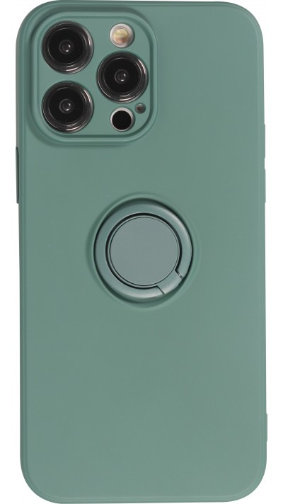 iPhone 14 Pro Max Case Hülle - Soft Touch mit Ring - Dunkelgrün
