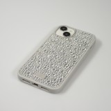 Coque iPhone 15 Plus - Diamant strass The Bling World - Argent