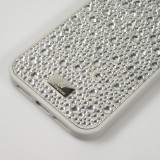 Coque iPhone 15 Plus - Diamant strass The Bling World - Argent