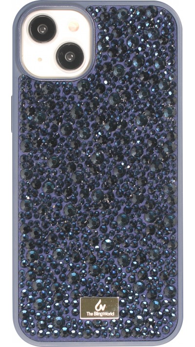 iPhone 15 Plus Case Hülle - Glitzer Diamant The Bling World - Dunkelblau