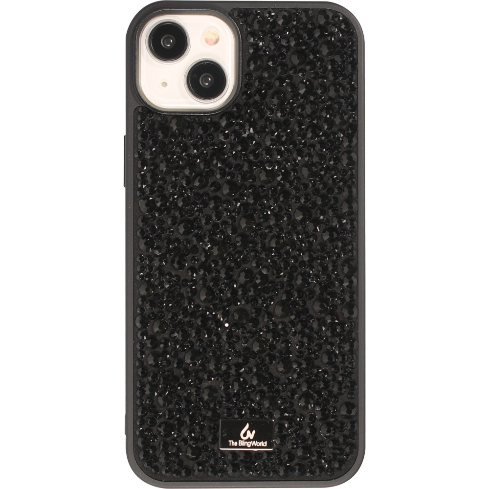 iPhone 15 Plus Case Hülle - Glitzer Diamant The Bling World - Schwarz