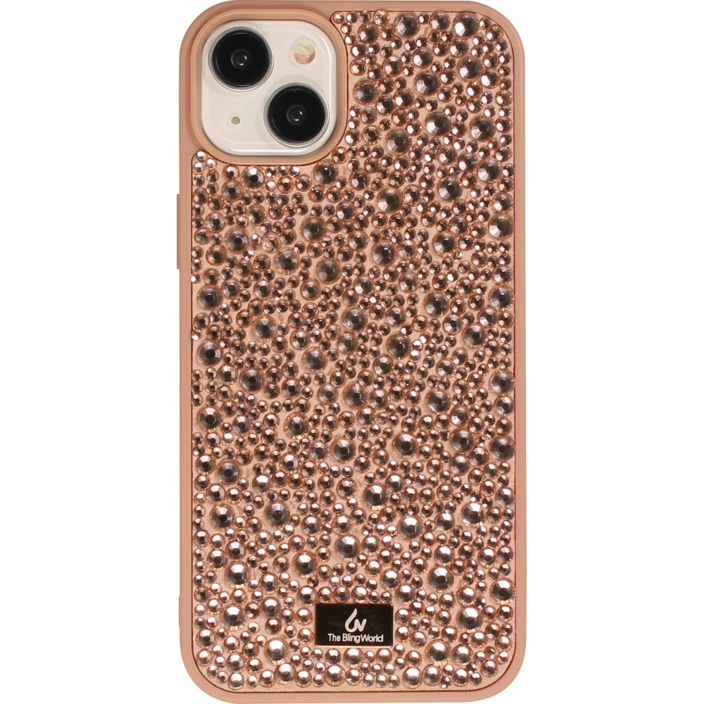 iPhone 15 Plus Case Hülle - Glitzer Diamant The Bling World - Rosa gold