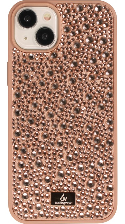 iPhone 15 Plus Case Hülle - Glitzer Diamant The Bling World - Rosa gold