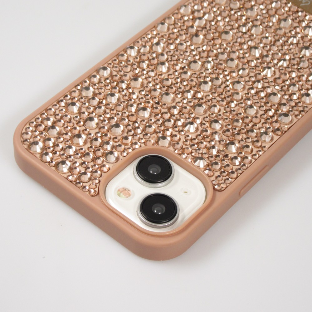 iPhone 15 Plus Case Hülle - Glitzer Diamant The Bling World - Rosa gold