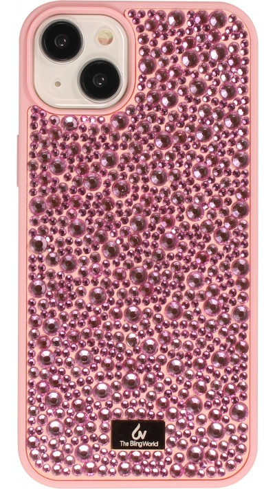 iPhone 15 Case Hülle - Glitzer Diamant The Bling World - Rosa