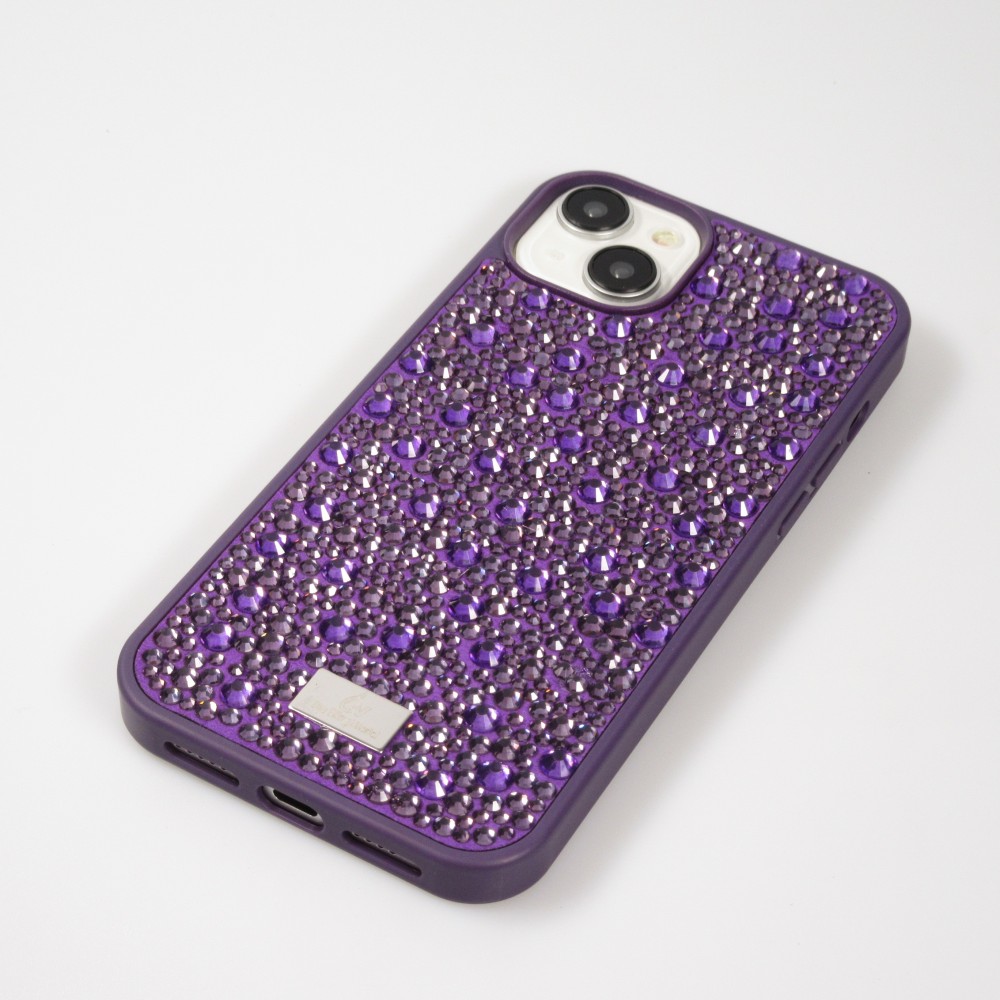 iPhone 15 Plus Case Hülle - Glitzer Diamant The Bling World - Violett