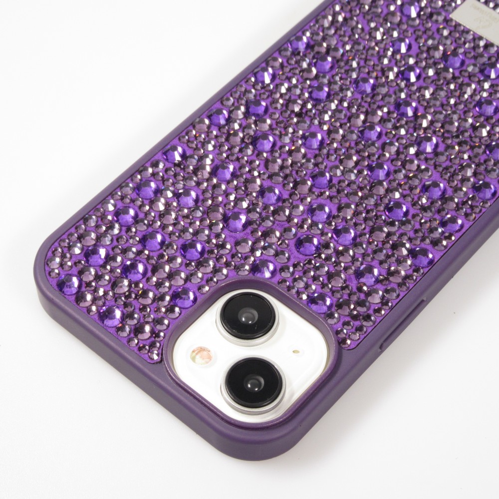 iPhone 15 Plus Case Hülle - Glitzer Diamant The Bling World - Violett