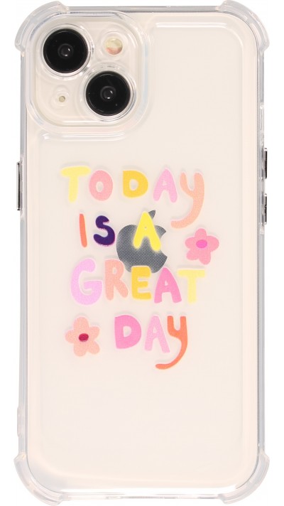 iPhone 15 Case Hülle - Gummi Silikon transparent Bumper Great Day